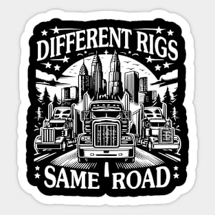 Different Rigs, Same Road Sticker